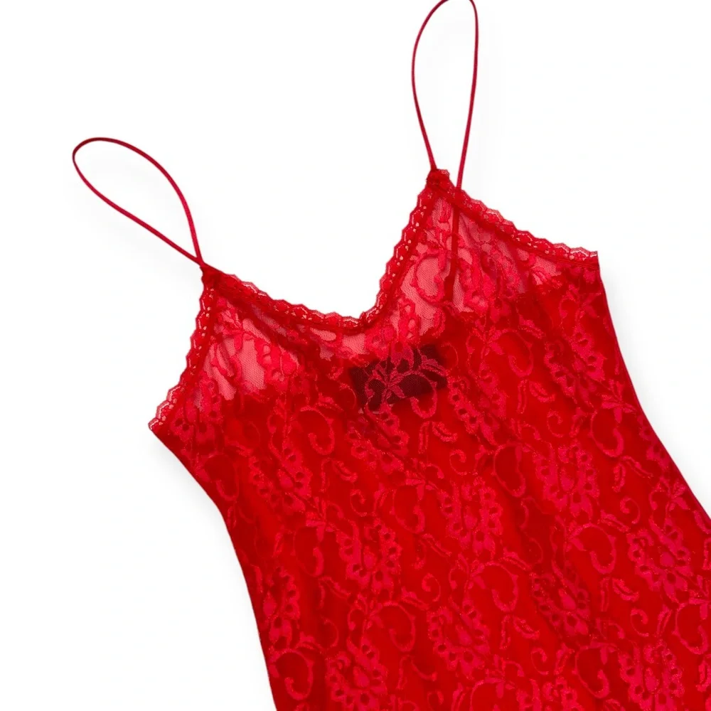 The International Boutique by Undercover Wear Vintage Red Lace Nightgown